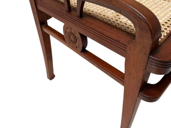 Art Nouveau Armchair with Wicker Seat by H.P. Mutters & Zoon, 1900s